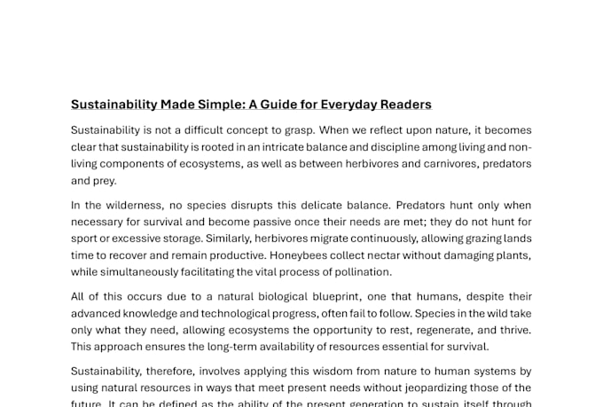 write sustainability, renewable energy and SEO optimized blog content